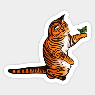 Tiger Tabby Butterfly Sticker